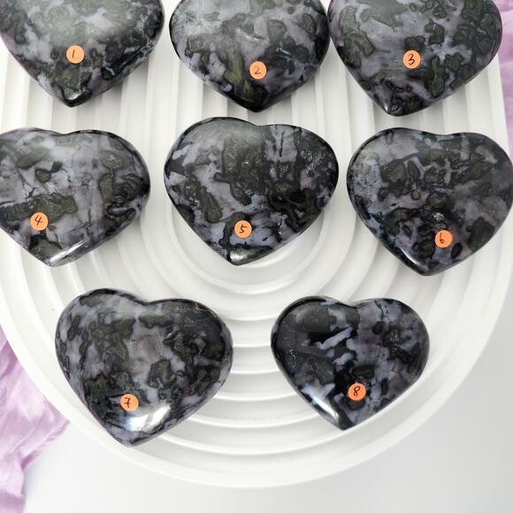 Indigo Gabbro Merlinite Heart Crystal Carving Intuition Crystals - Picture 6 of 8